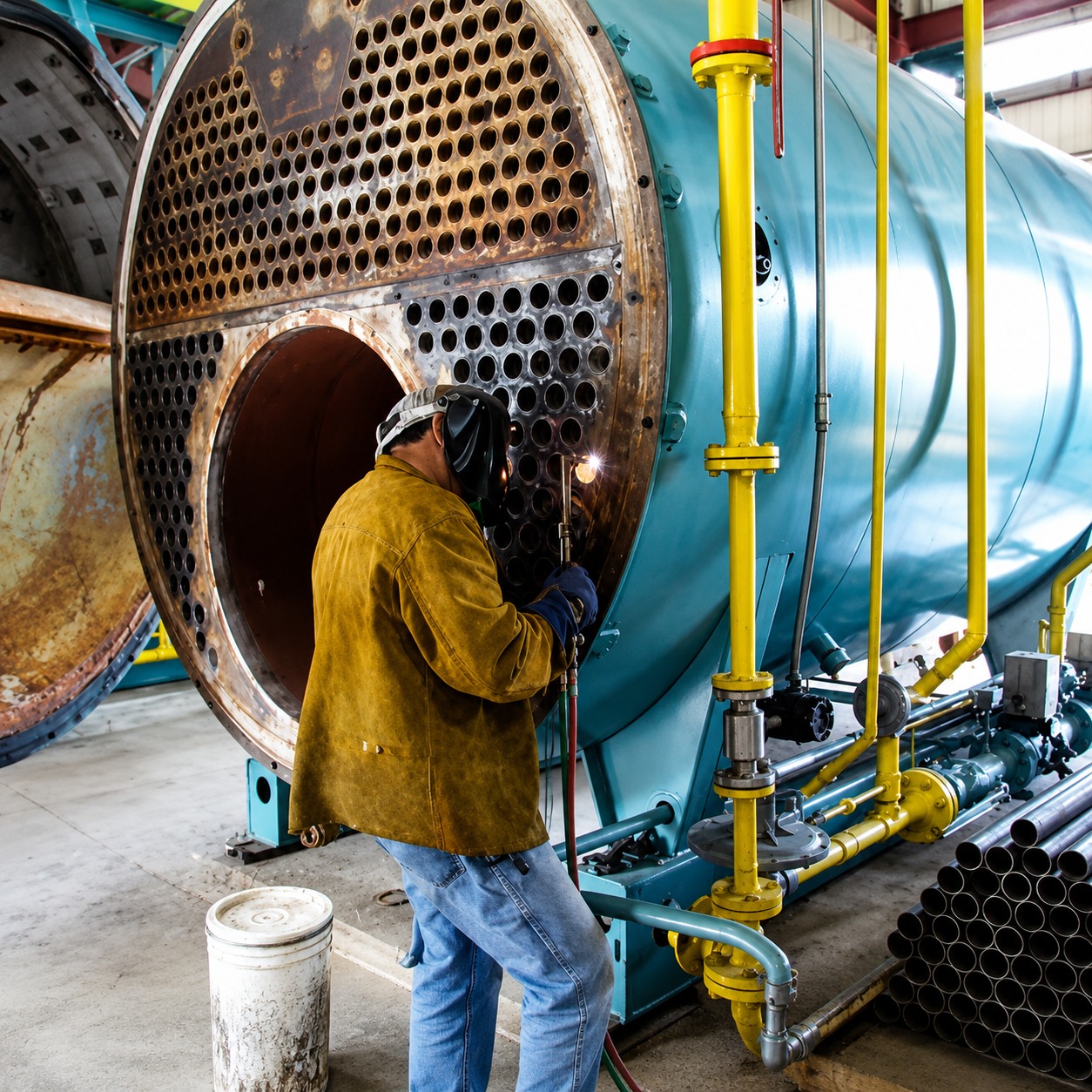 Boiler hydro testing setup